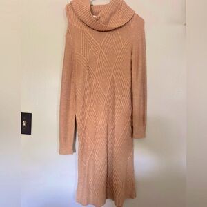 Brown long sleeve sweater dress
